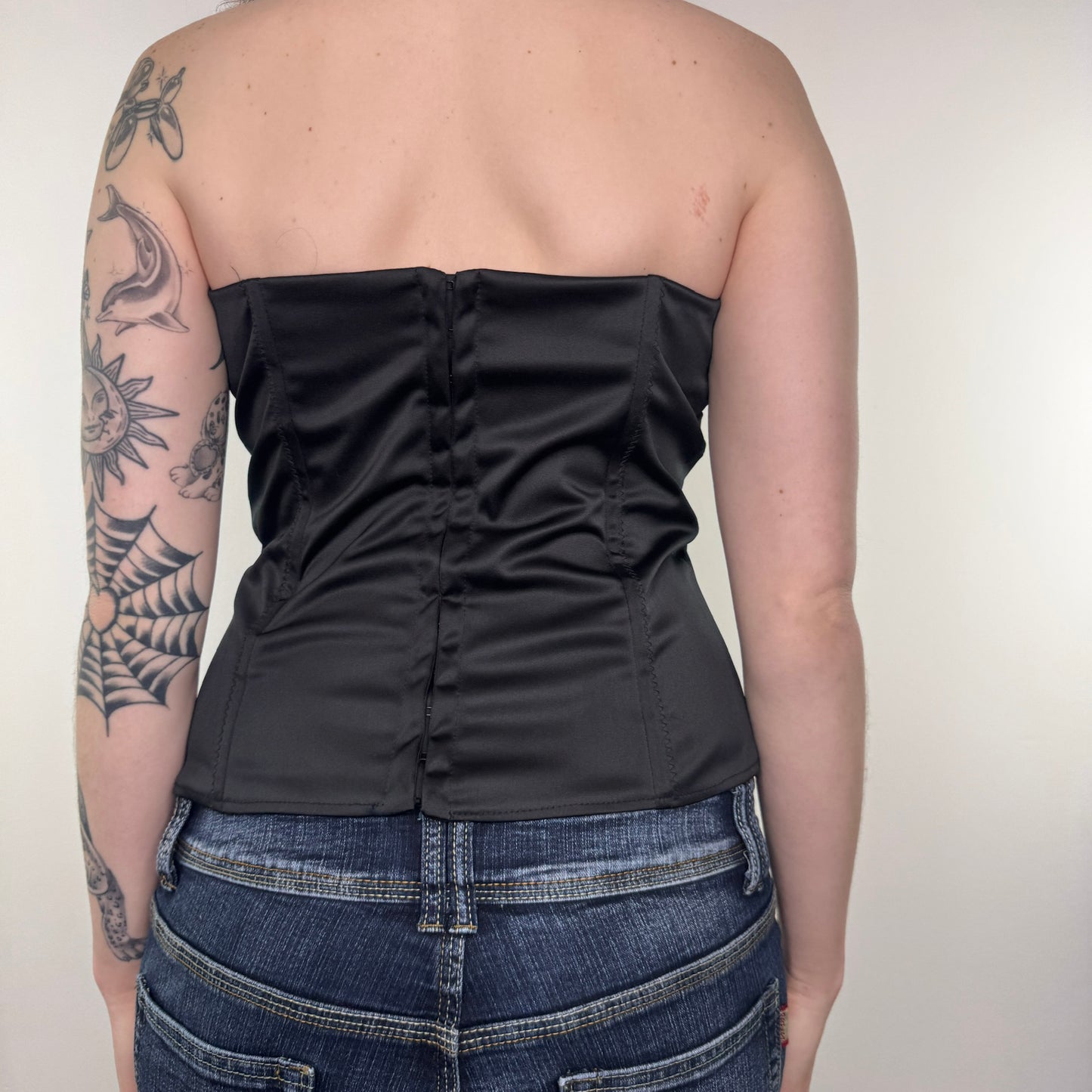 Y2K vintage strapless boned bustier top