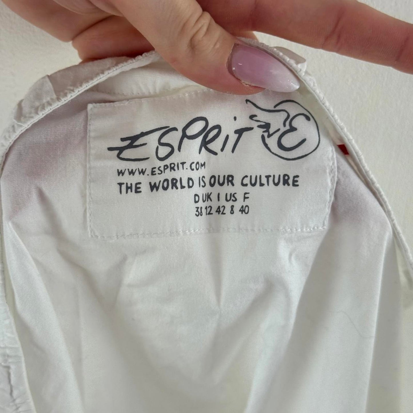 Y2K vintage stretchy blouse button up long sleeve scoop neck broderie anglaise