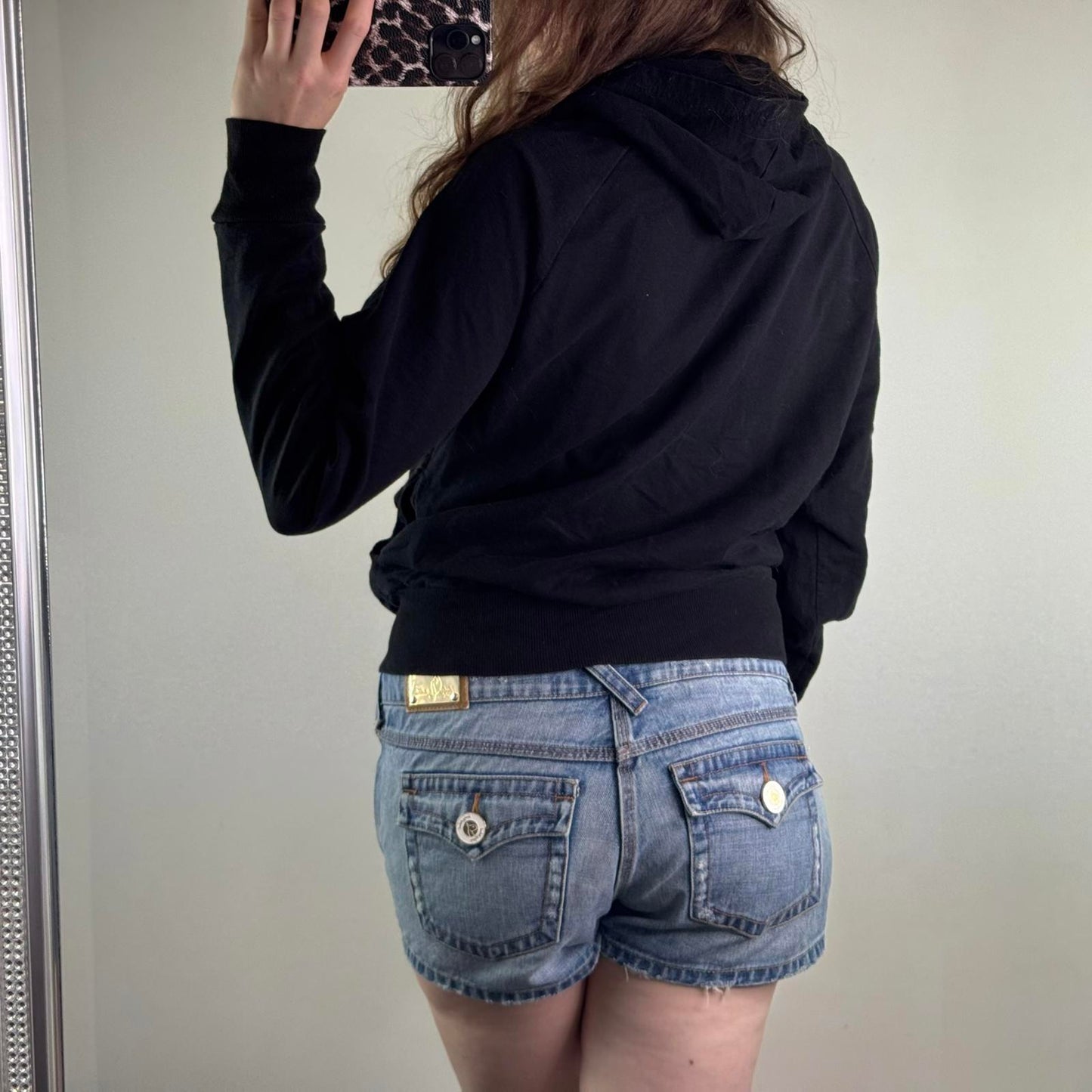 Y2K vintage lightweight hoodie filigree sequin studded graphic print mcbling