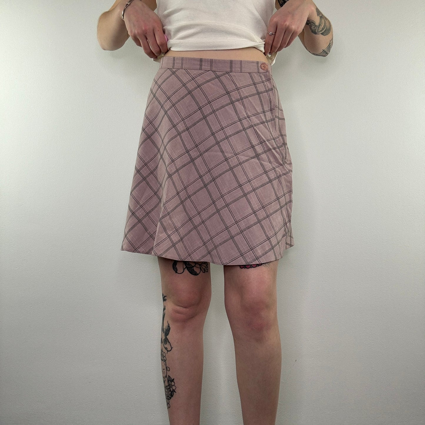 Y2K circle tartan mini skirt