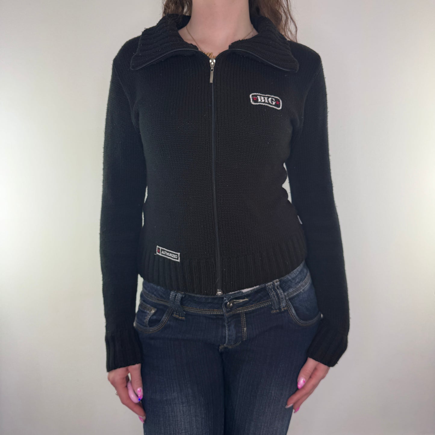 Y2K vintage knit zip up jumper