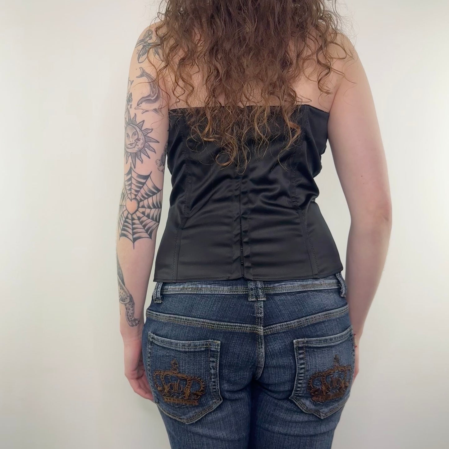 Y2K vintage strapless boned bustier top