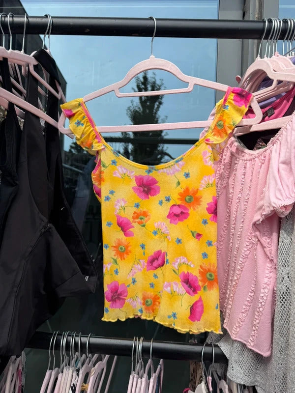 Y2K vinatge Per Una mesh cami top floral