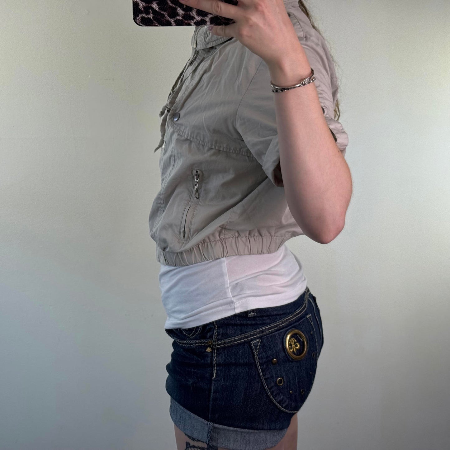 Y2K vintage short sleeve zip up jacket utility lightweight archive subversive