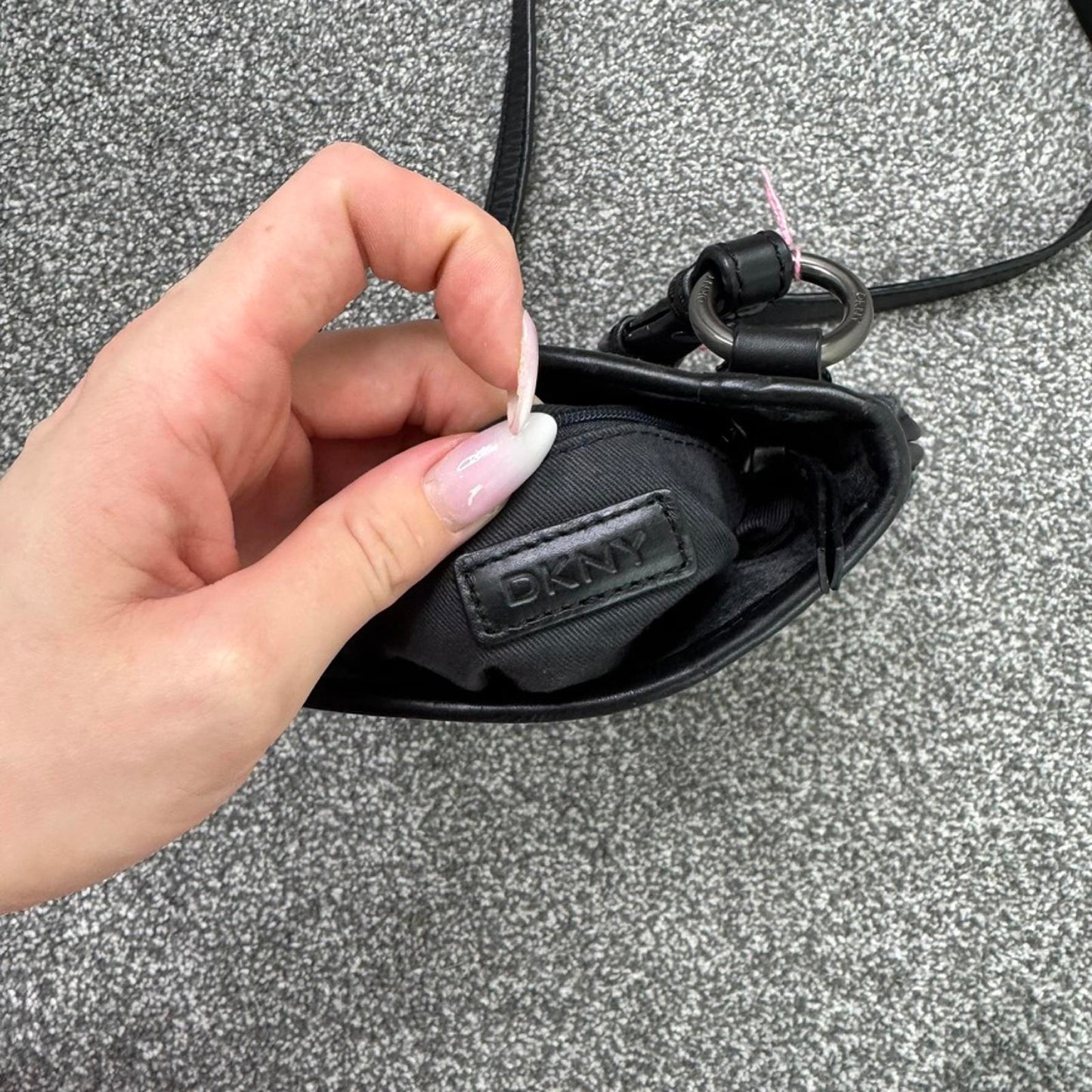 Y2K vintage DKNY small shoulder bag crossbody canvas o ring mini size