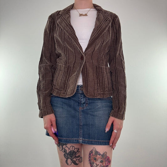 Y2K vintage corduroy lightweight blazer jacket