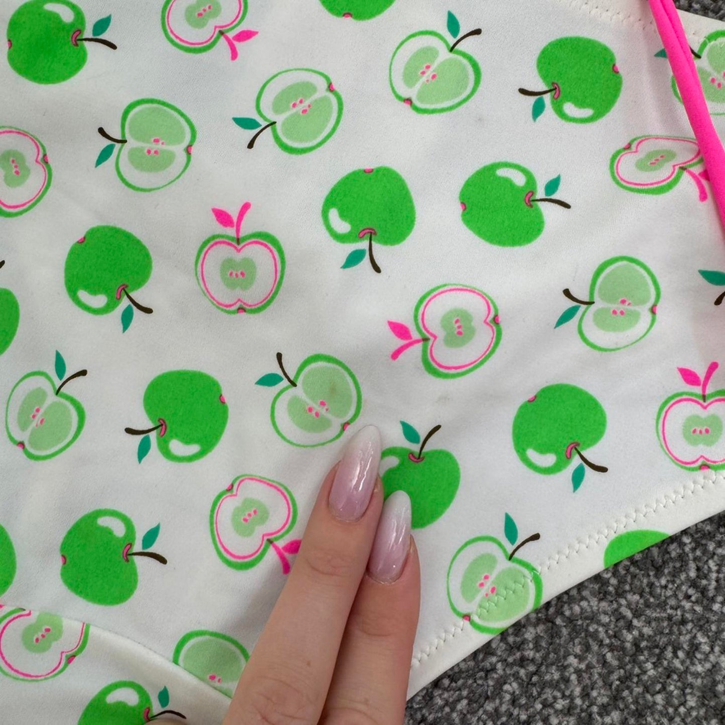 Y2K vintage La Senza apple print bikini set matching size push up 38D UK 16