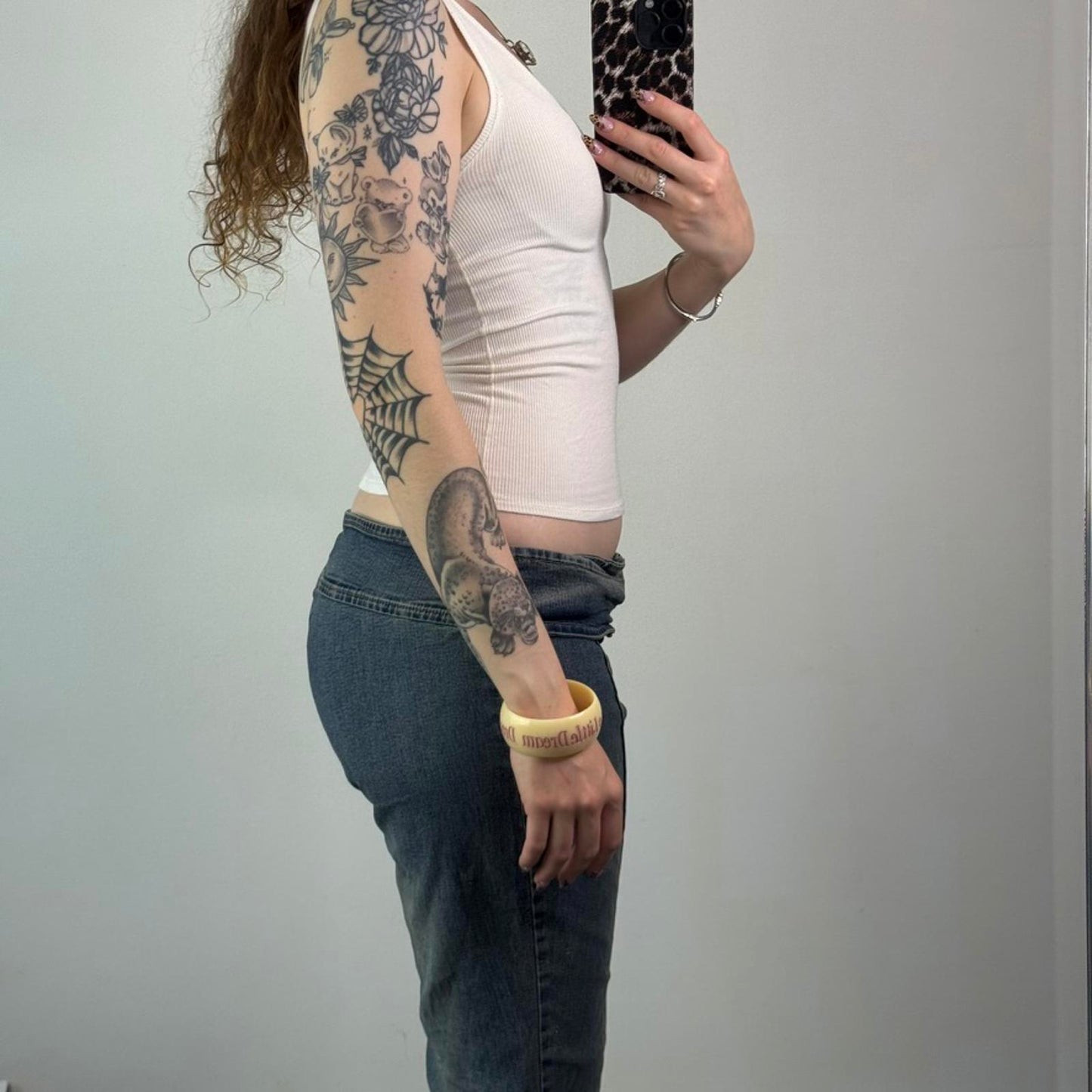 Skims white ribbed tank top fitted round neck stretchy