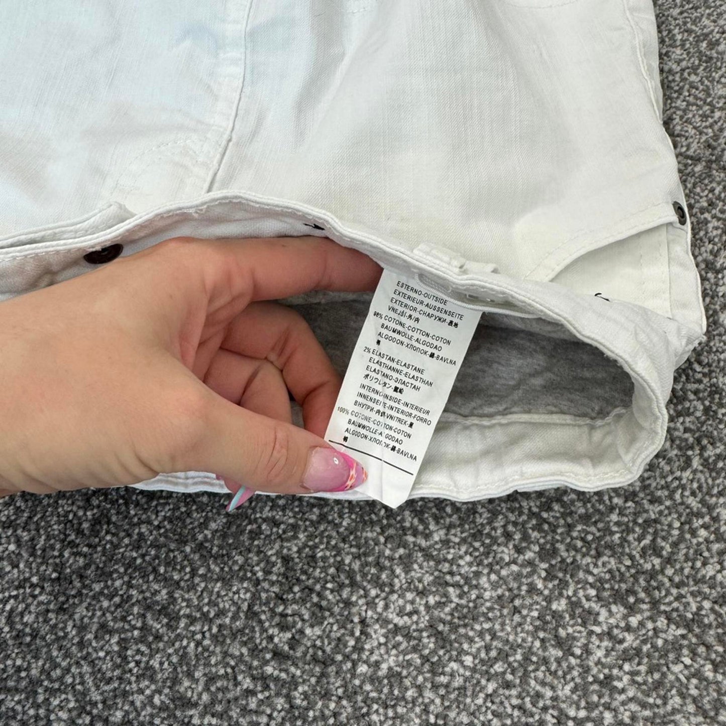 Y2K vintage low rise frilly mini skirt stretchy white denim grey jersey XS