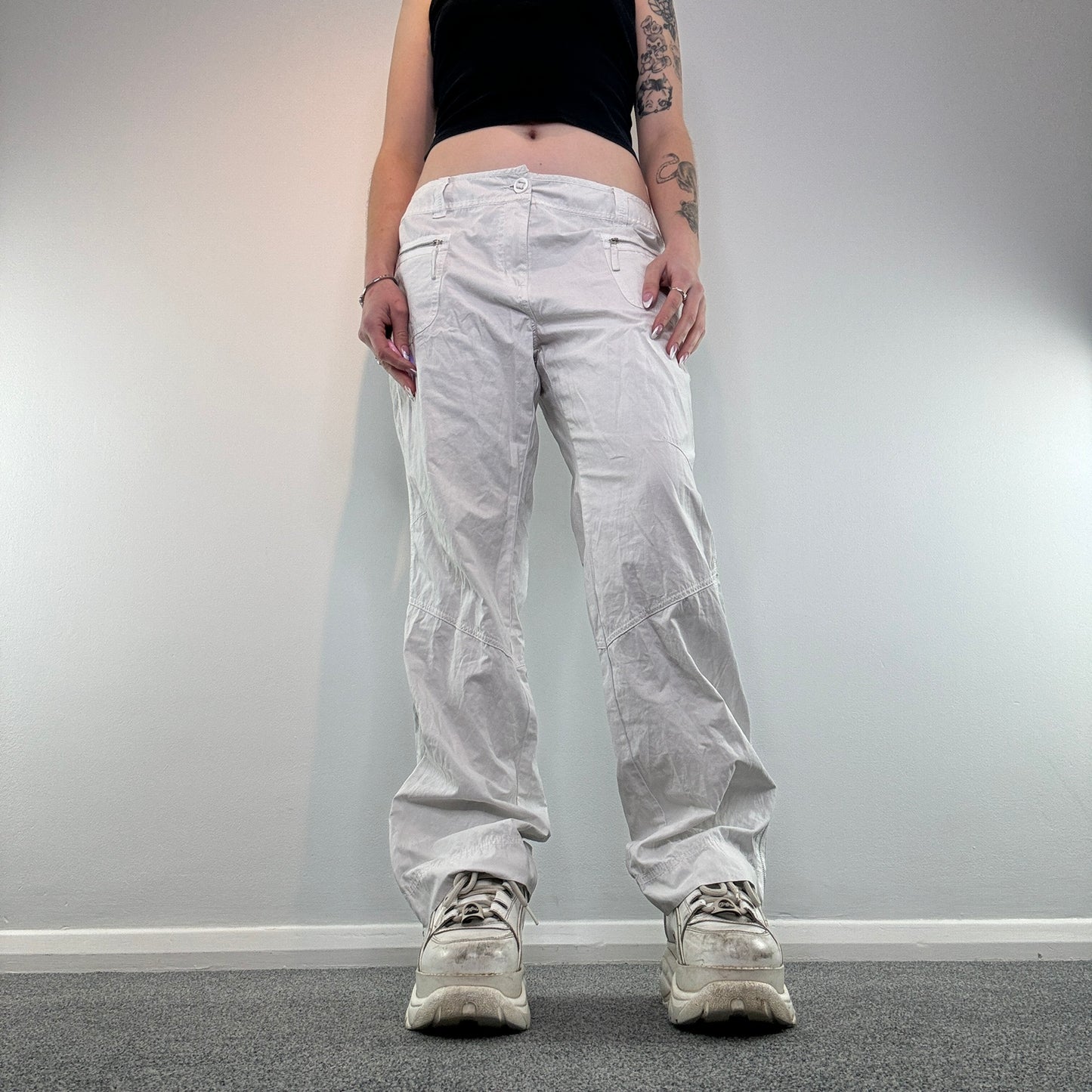 Y2K baggy cargo zip trousers