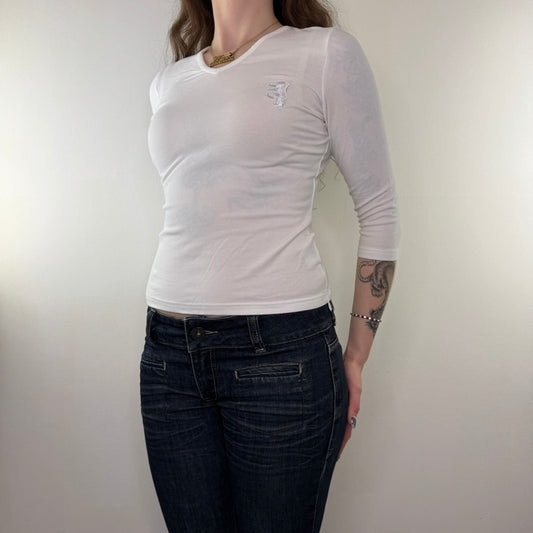Y2K vintage Pringle 3/4 length sleeve top