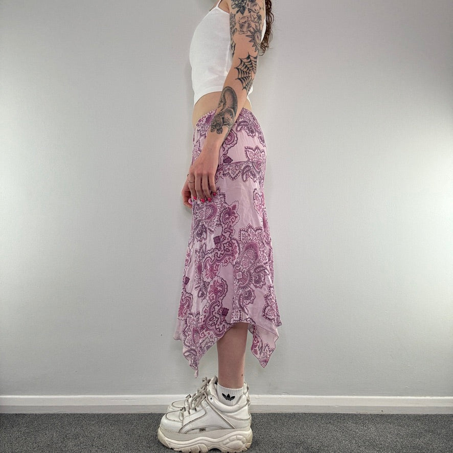 Y2K fairy floaty paisley summer maxi skirt