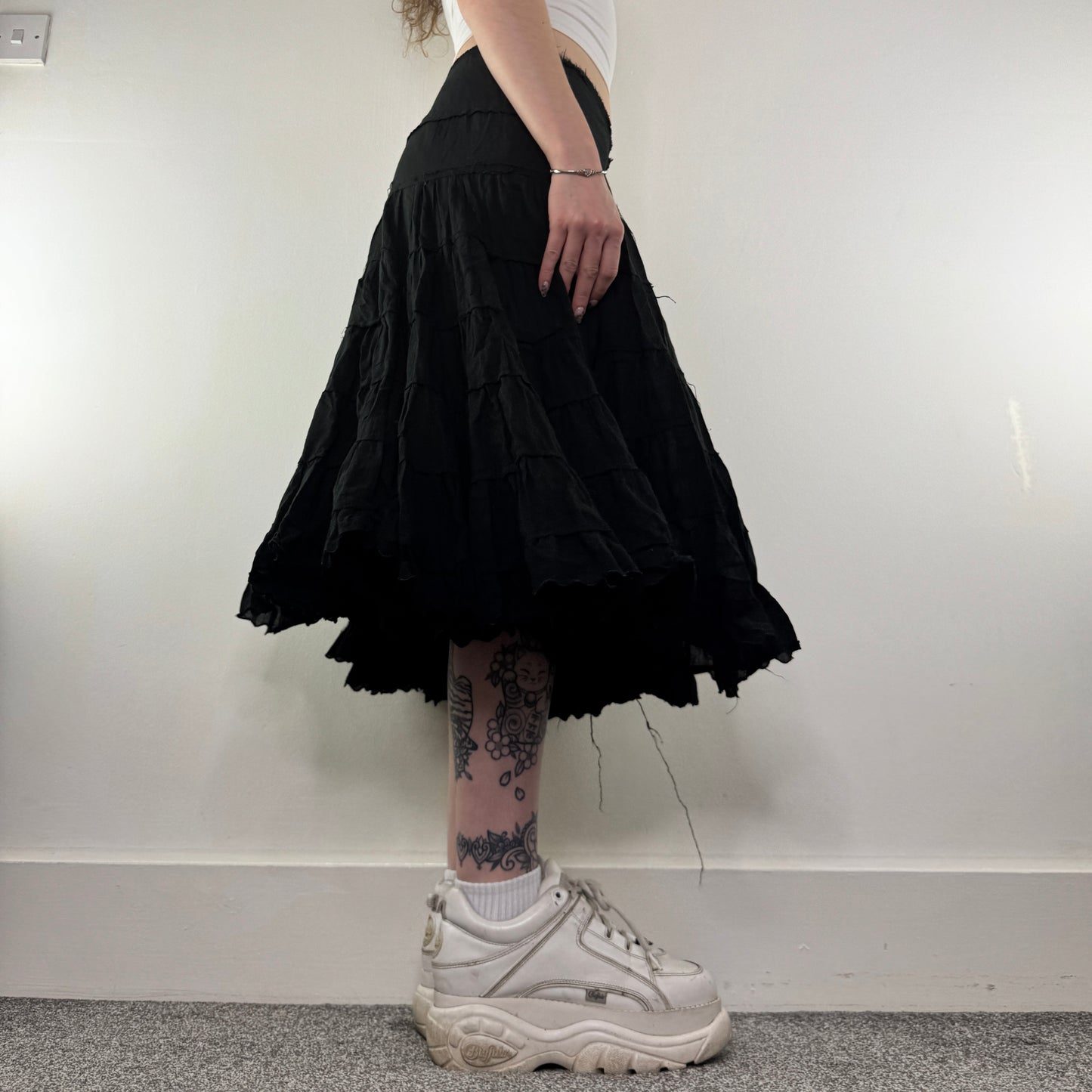 Y2K vintage Hooch tiered midi skirt