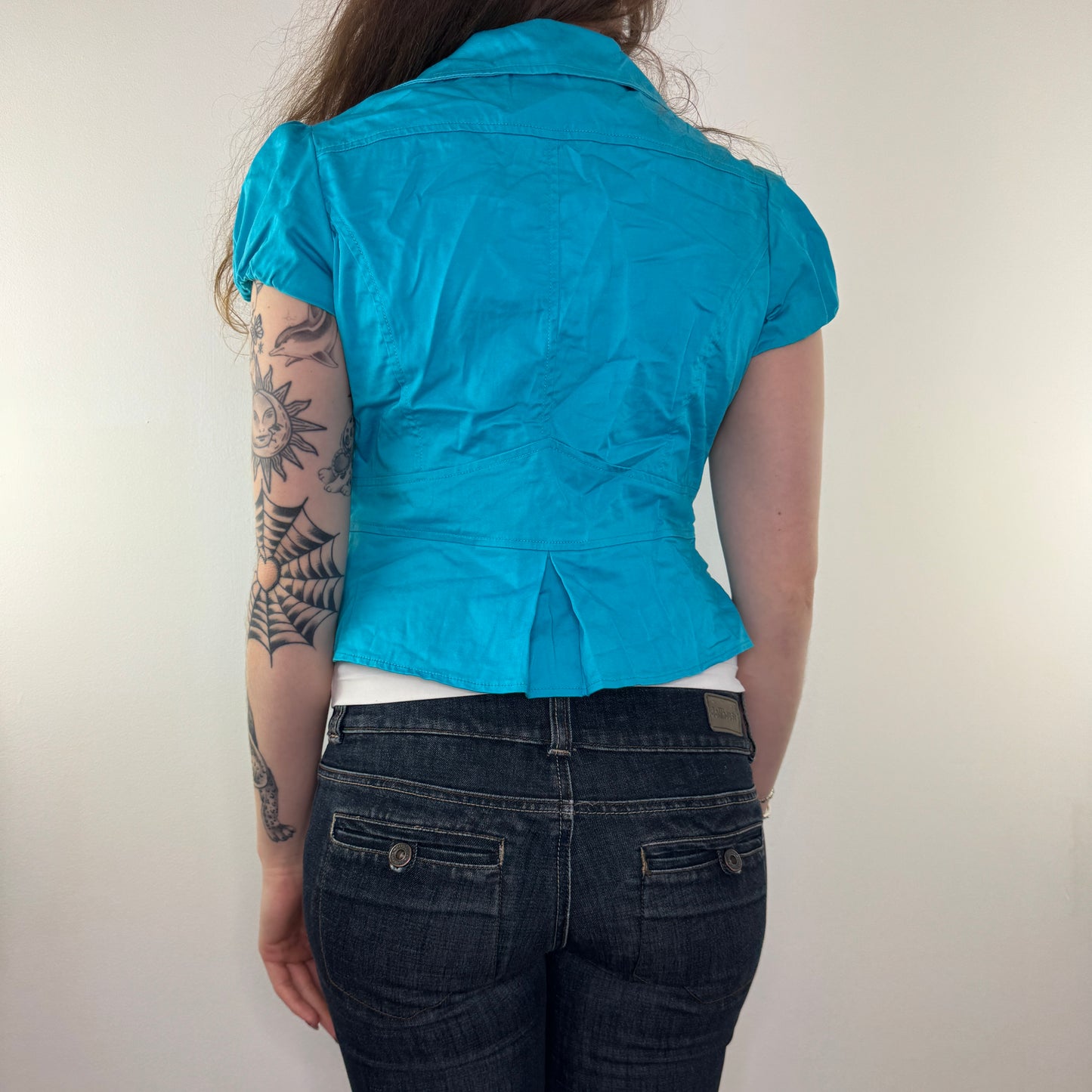 Y2K vintage short sleeve bow blazer