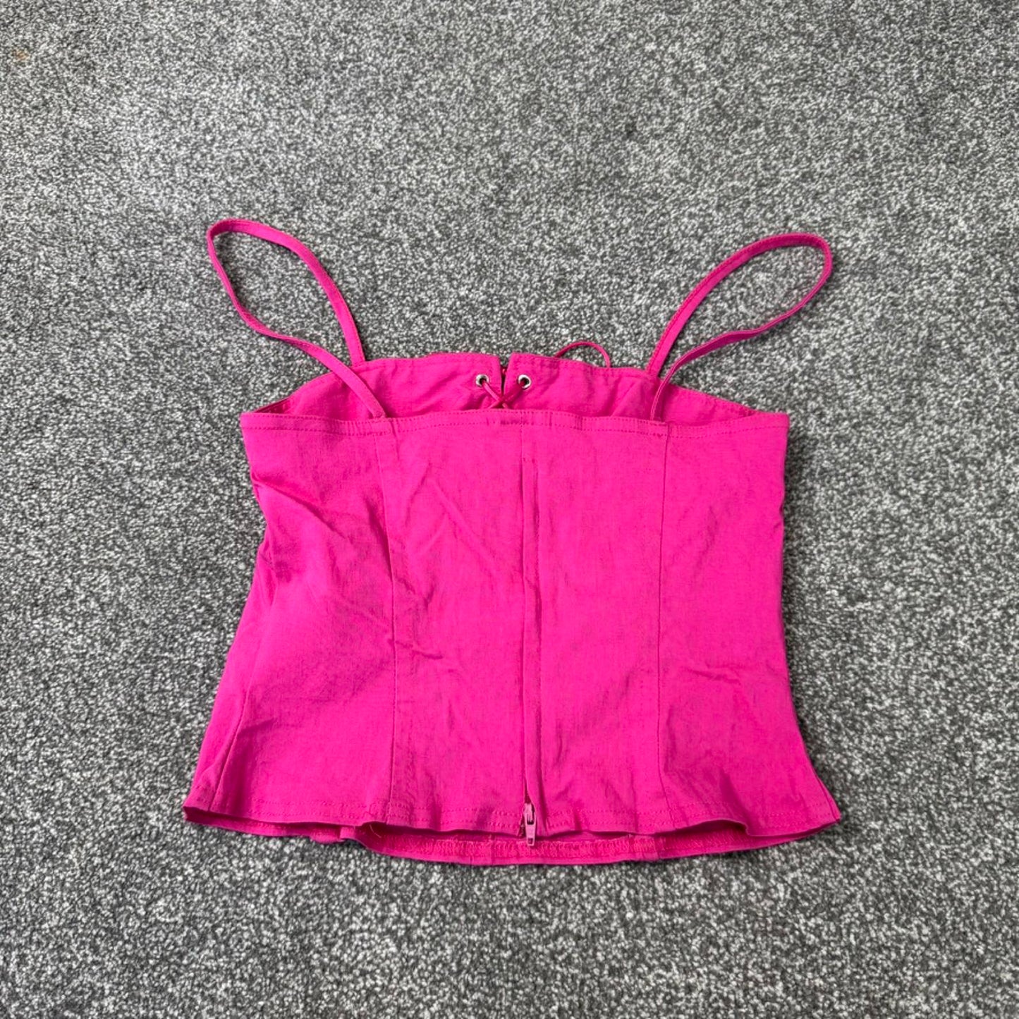 Y2K vintage lace up fitted cami top