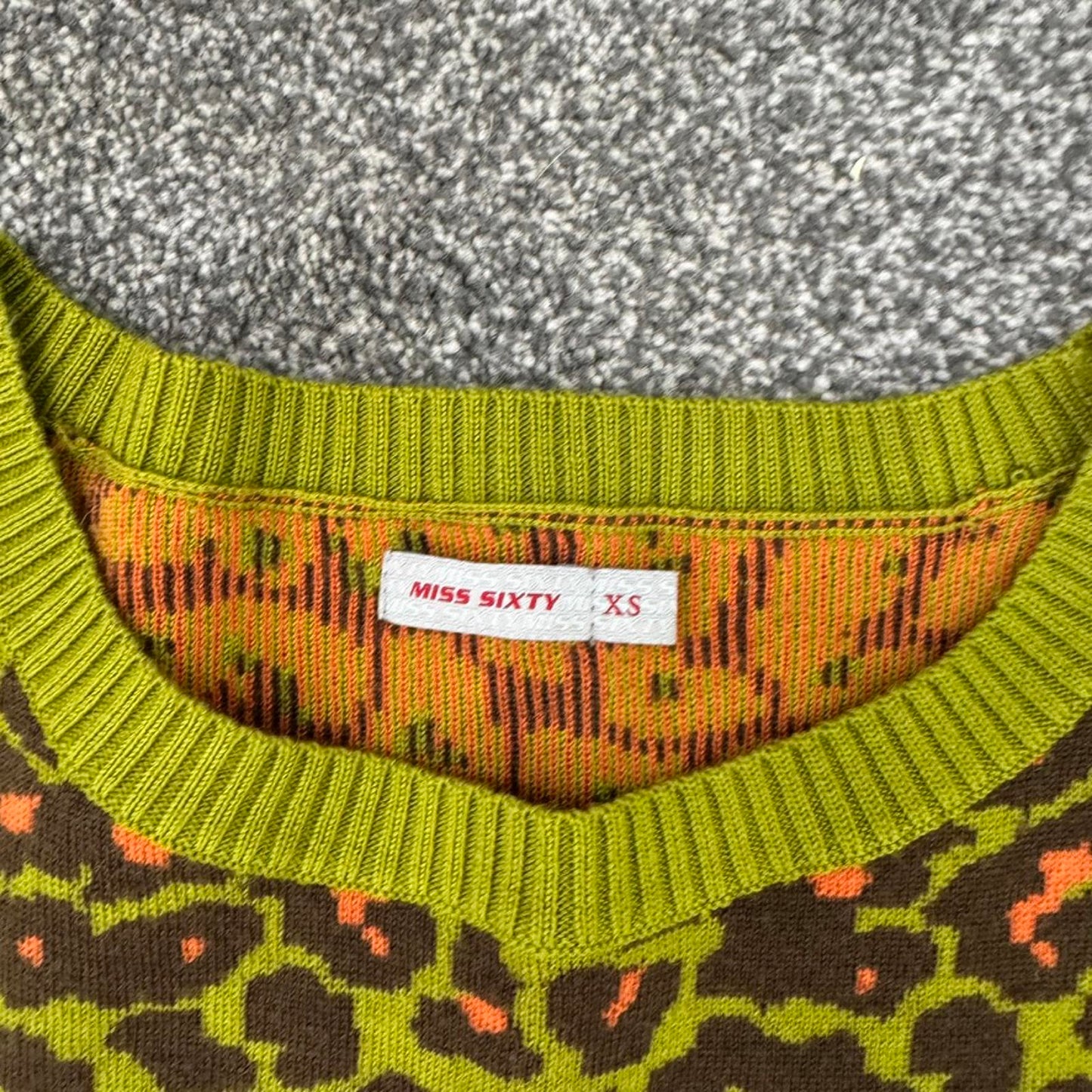 Y2K vintage Miss Sixty 100% wool mini dress knitted long sleeve stretchy short
