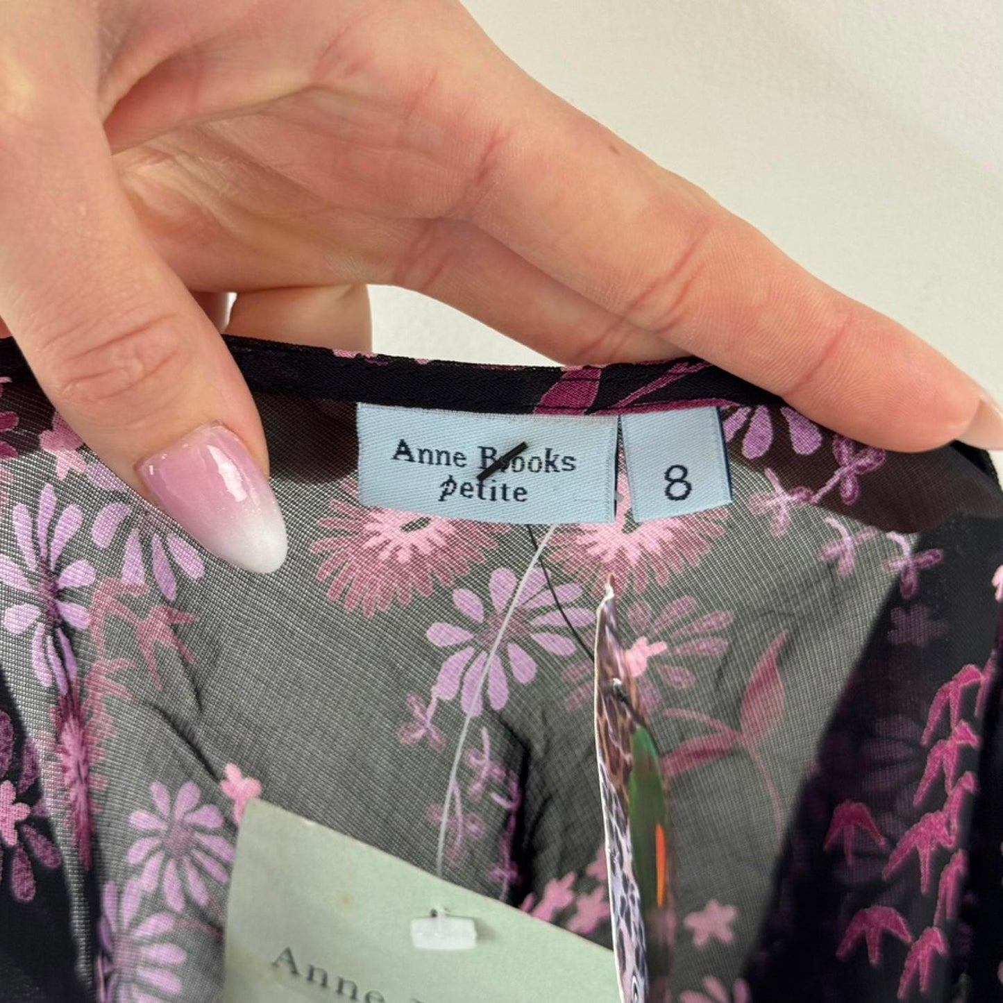 Y2K vintage sheer floral pattern flare sleeve top v neck purple black blouse
