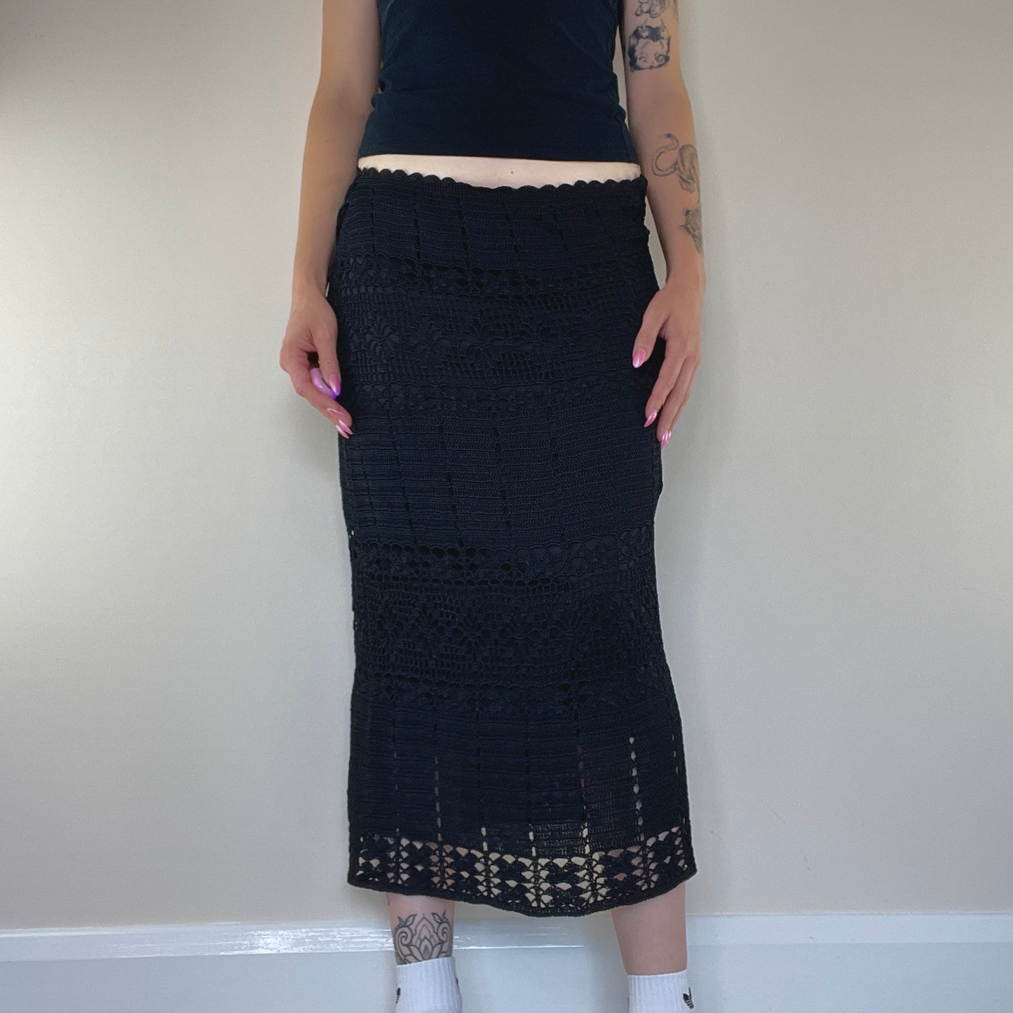 Y2K crochet midi skirt