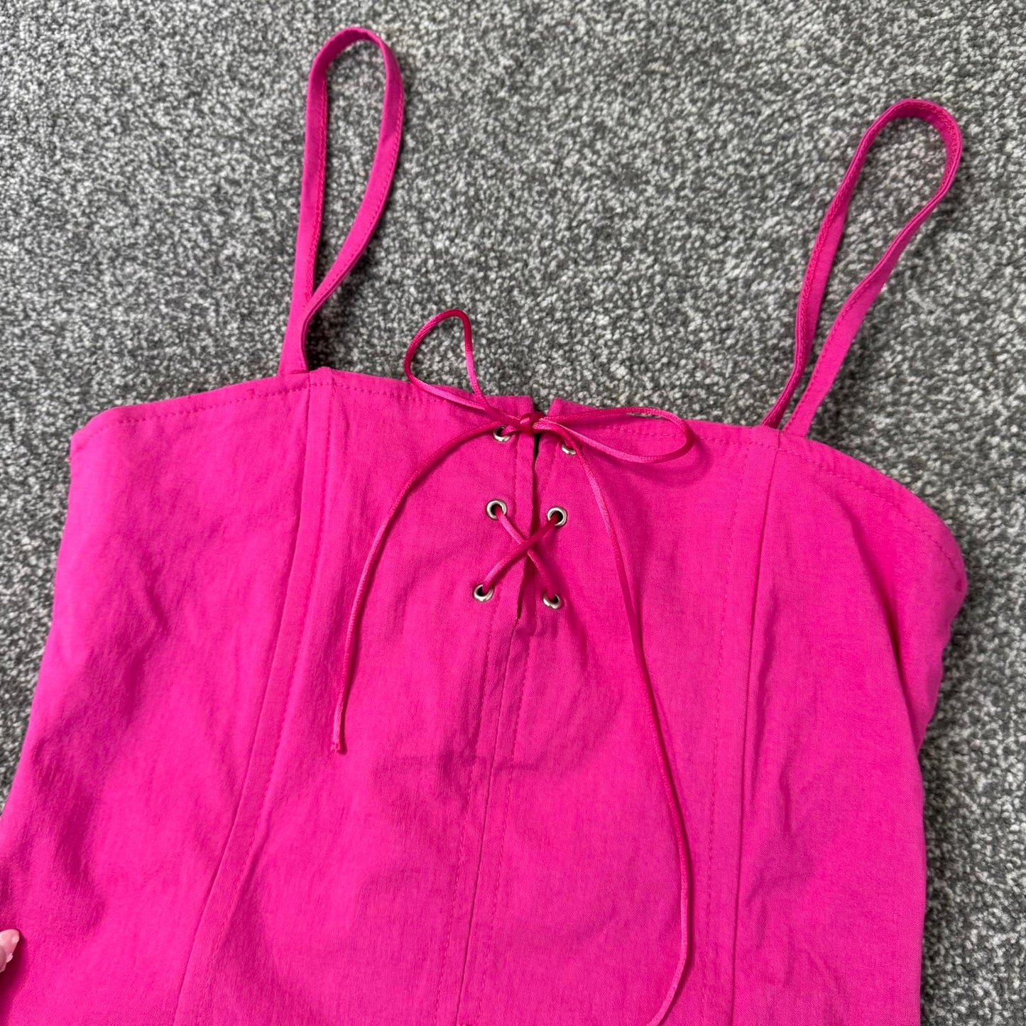 Y2K vintage lace up fitted cami top