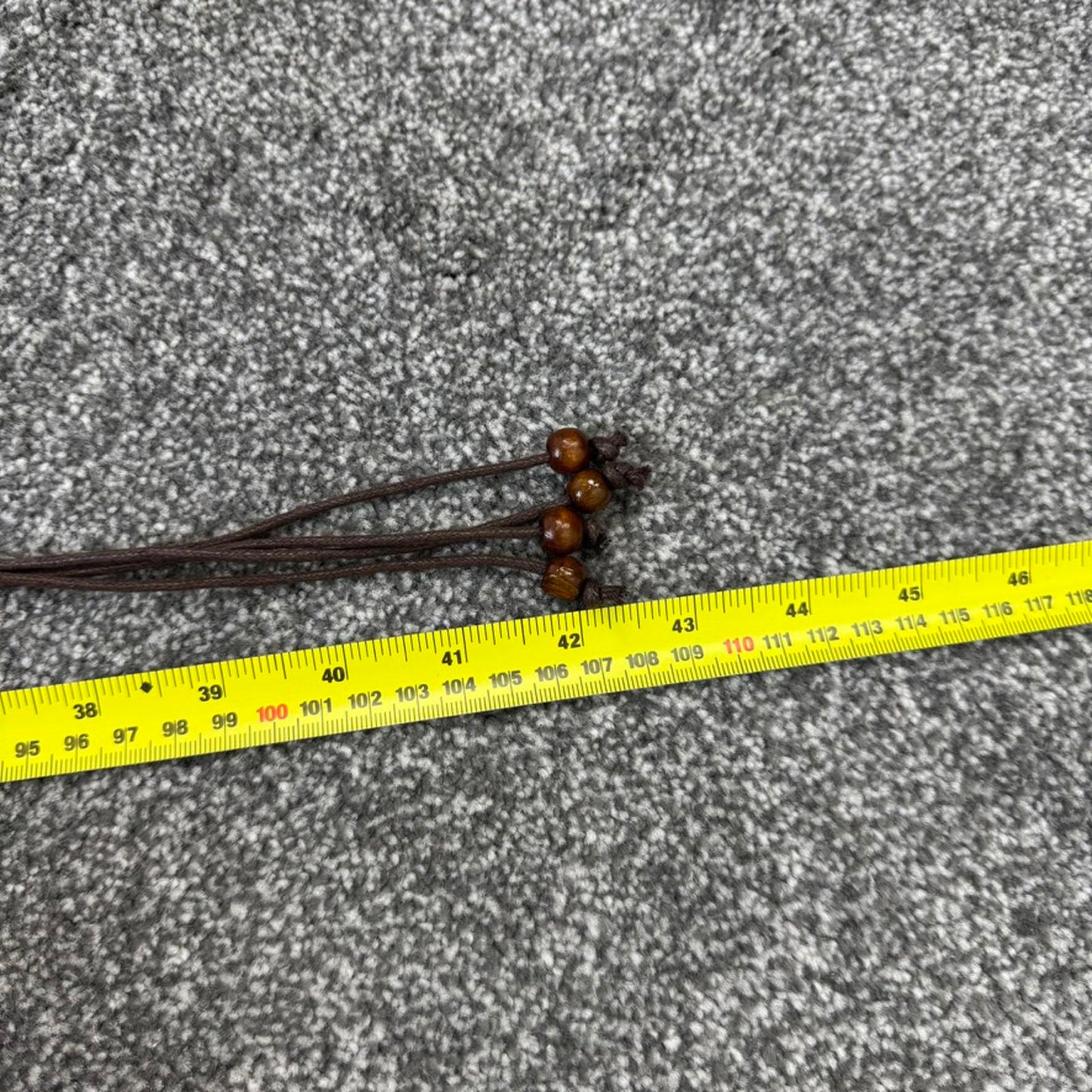 Y2K vintage string wooden beaded belt o ring brown yellow green tassel