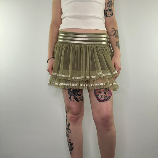 Y2K rara tiered mini skirt