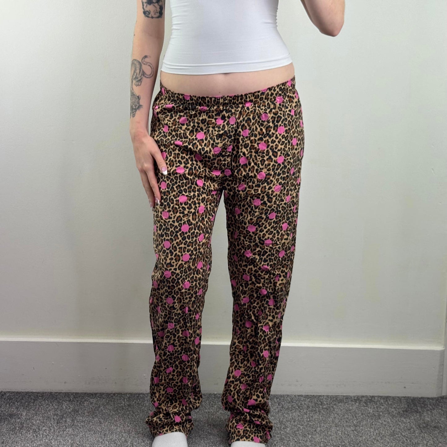 Vintage Victoria Secret PINK pyjama bottoms leopard print baggy polka dot