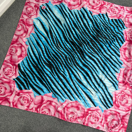 Y2K tiger rose square scarf