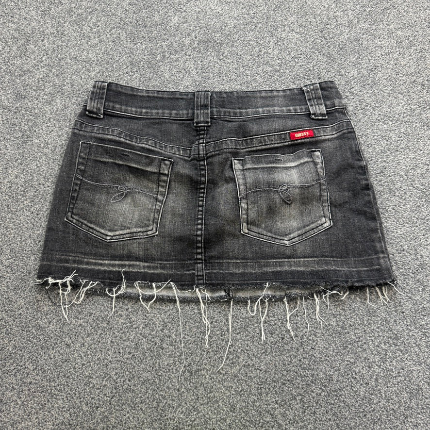 Y2K vintage low rise faded denim mini skirt