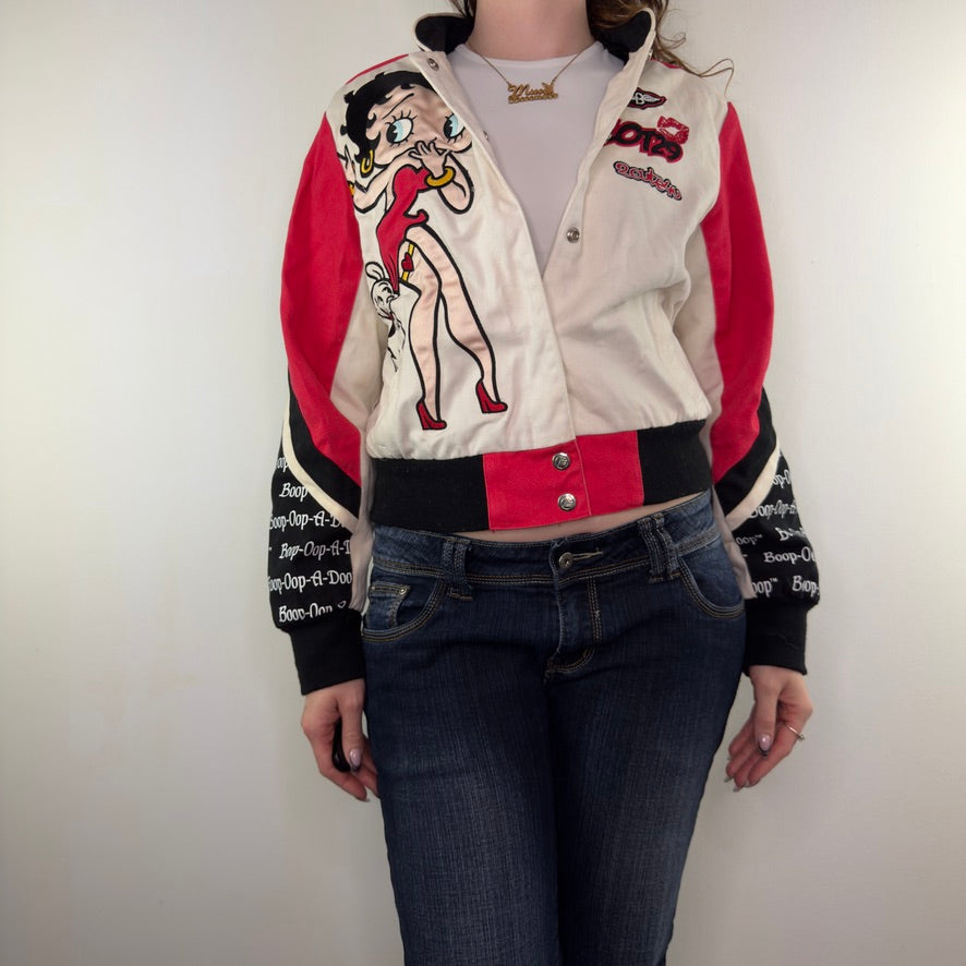 Y2K vintage Lot29 Betty Boop racer moto denim jacket