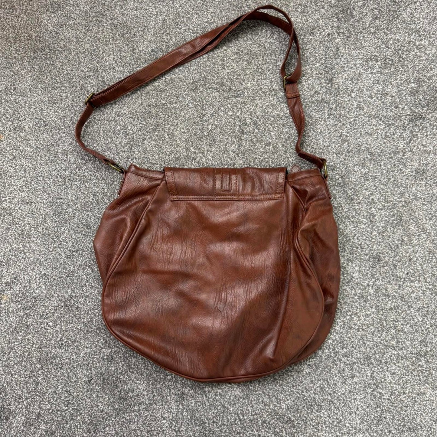 Y2K vintage faux leather crossbody messenger hobo bag large