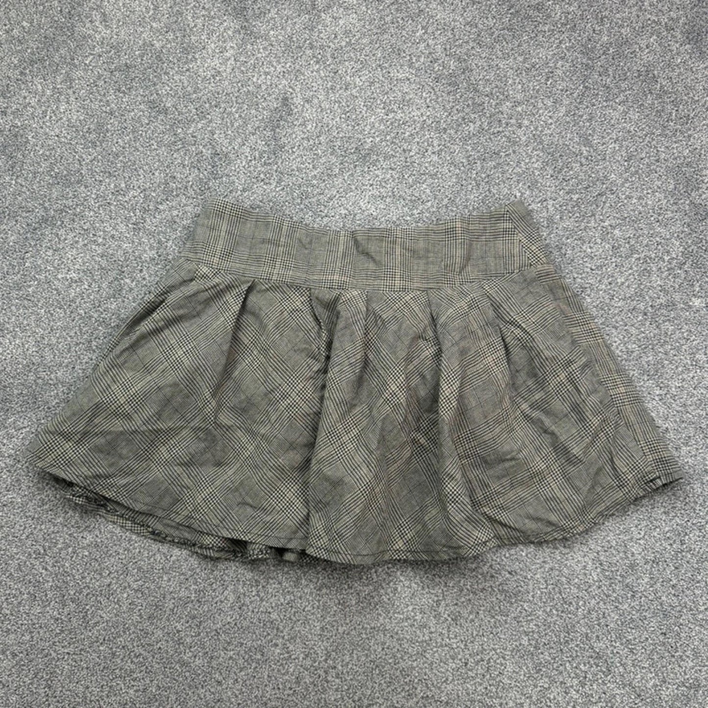 Y2K vintage houndstooth mini skirt a line ruffle pattern
