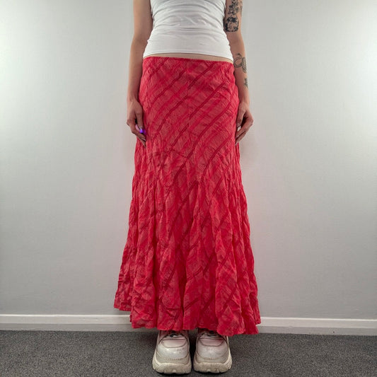 Y2K vintage tartan floaty maxi skirt