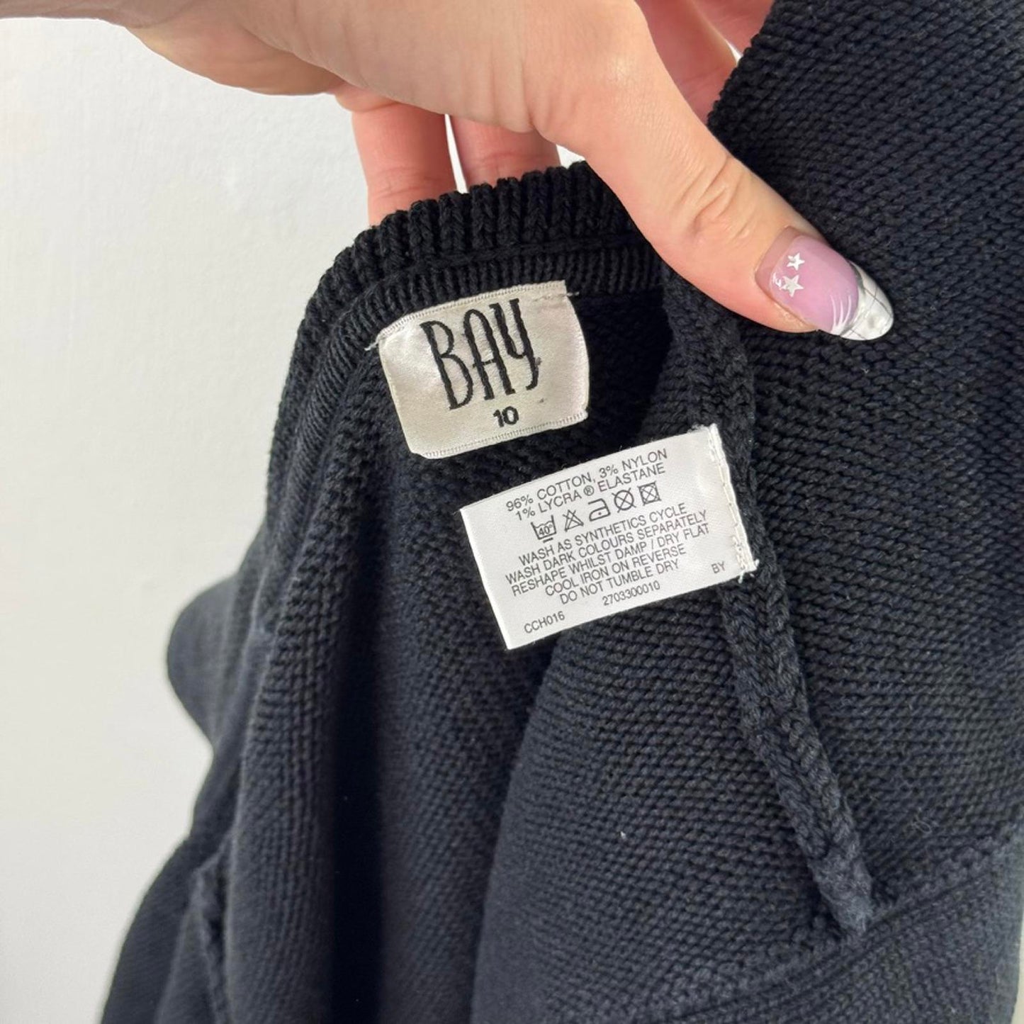 Y2K vintage Bay asymmetrical zip up jumper knitted collar long sleeve archive