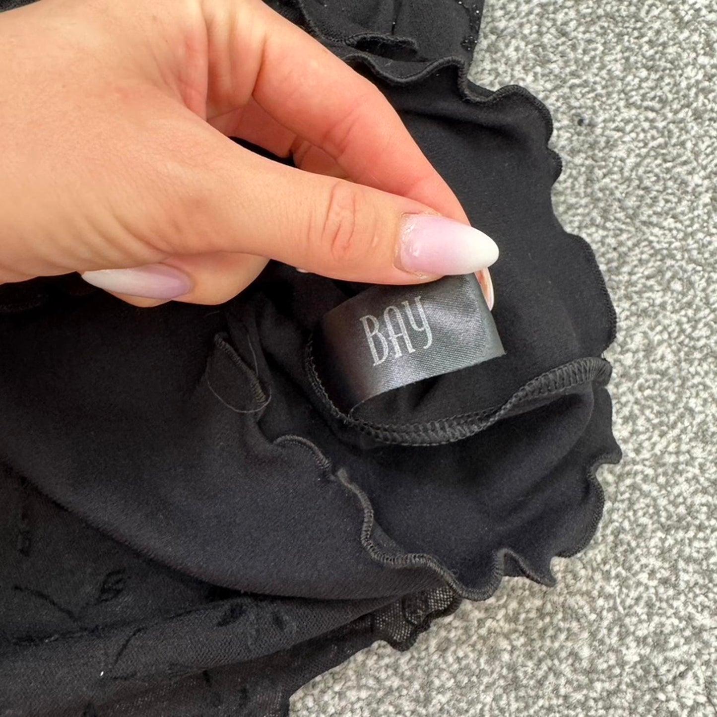 Y2K vintage Bay sparkly glitter midi skirt stretchy low rise bow floral