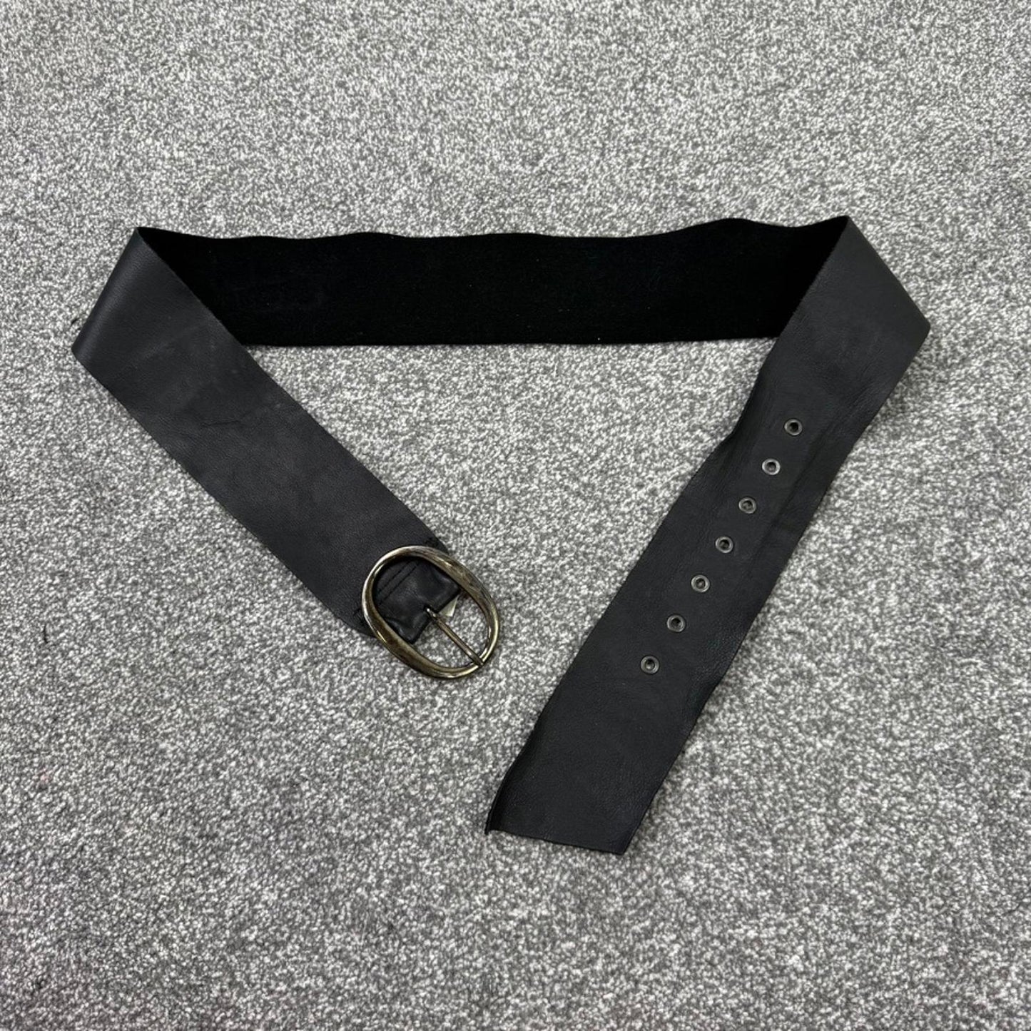 Y2K vintage Next genuine leather chunky belt oval buckle