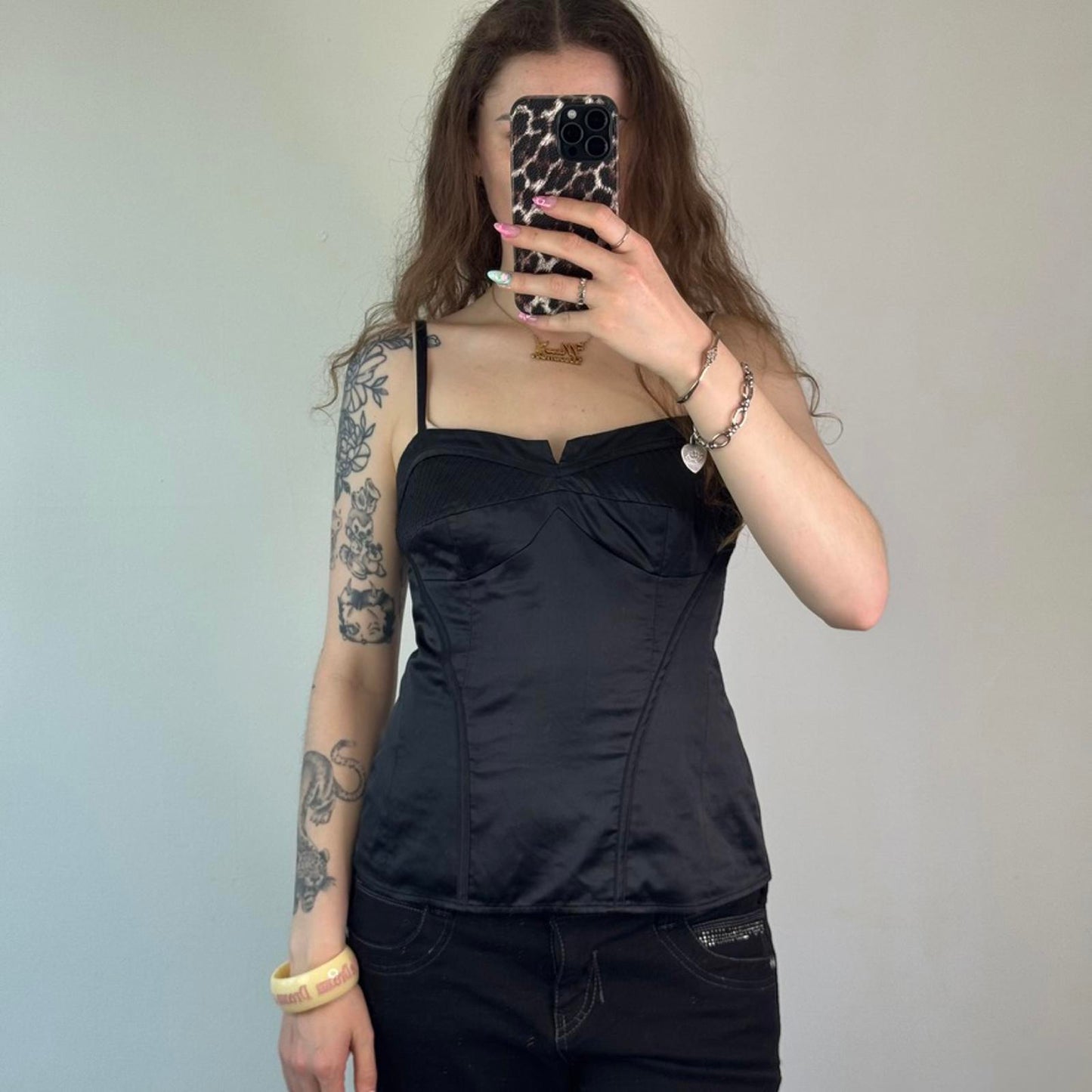 Y2K vintage satin bustier style strappy top party going out structured look