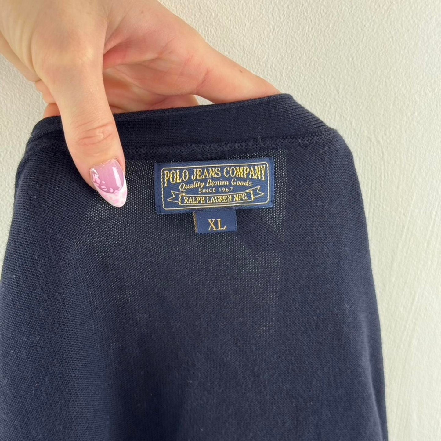 Ralph Lauren Polo Jeans Co button up cardigan V neck thin knit long sleeve