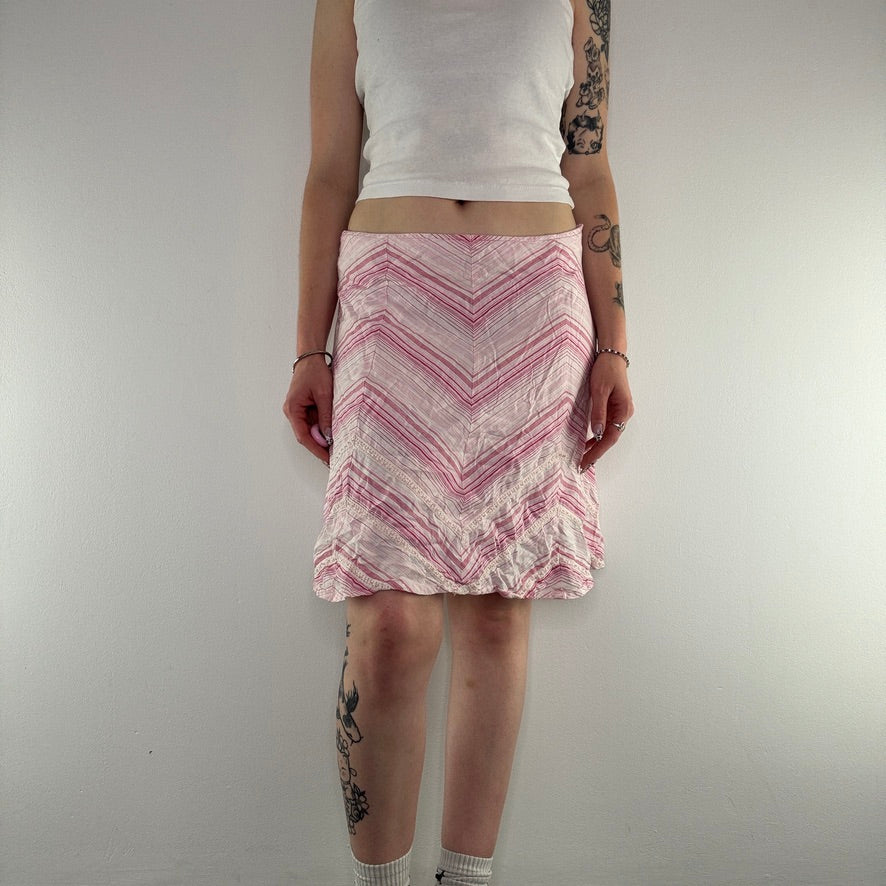 Y2K Jane Norman sequin stripe midi skirt