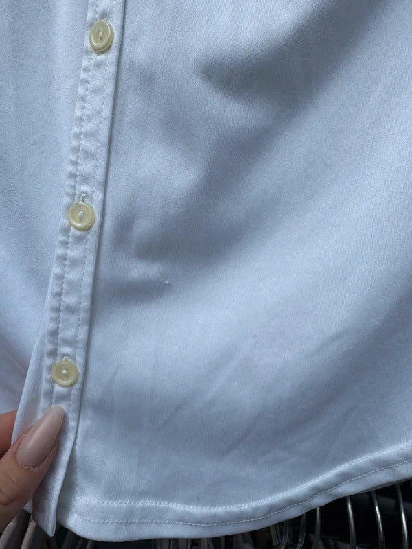 Y2K vintage button up slinky top 3/4 sleeve