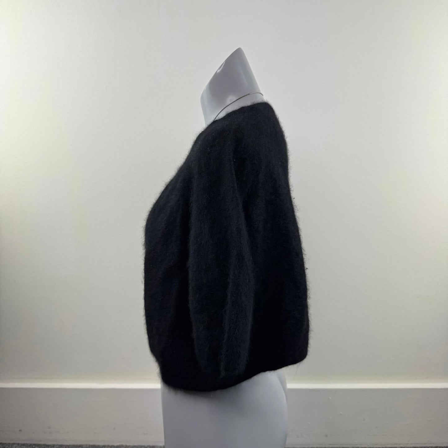 Y2K vintage angora blend cropped cardigan half sleeve button cape