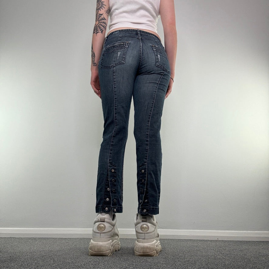 Y2K vintage low rise faded denim straight leg jeans