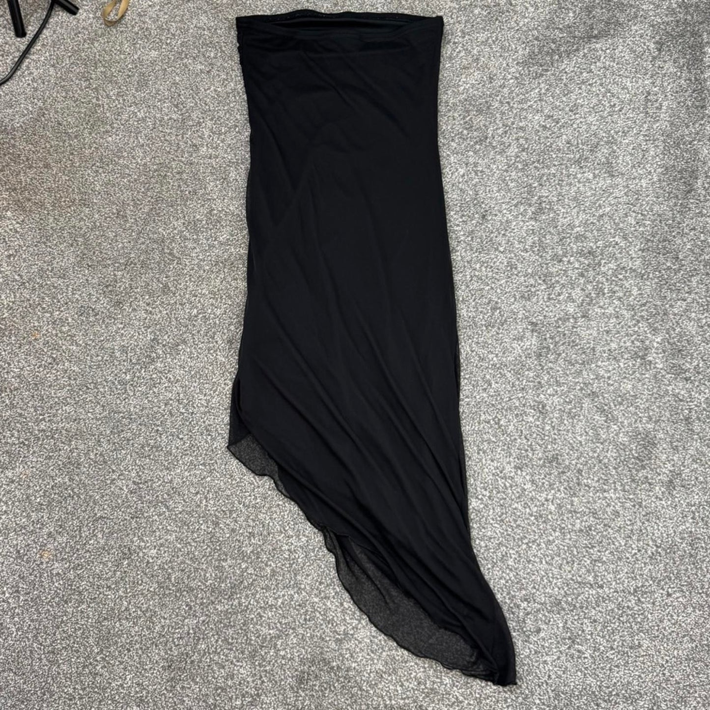 Y2K vintage Topshop strapless mesh ruched midi dress asymmetrical party ruffle