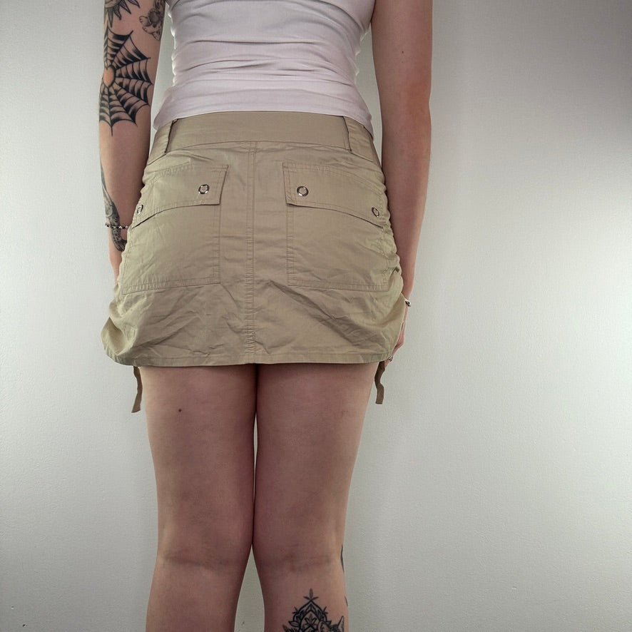 Y2K low rise cargo ruched mini skirt