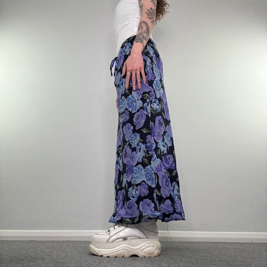 90s Y2K vintage floral maxi skirt