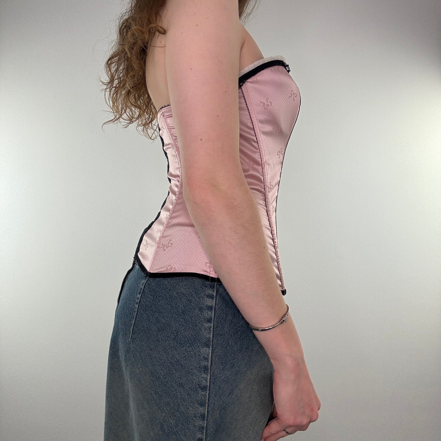 Y2K bow boned corset