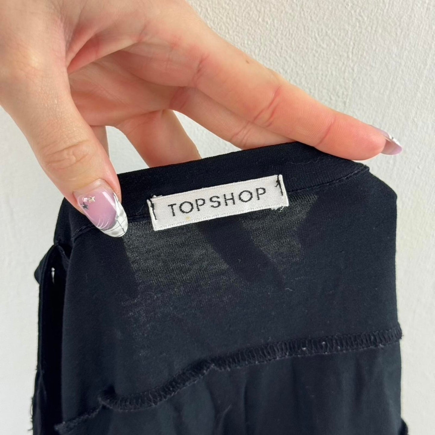 Y2K vintage Topshop bow cami top strappy flowy coquette black