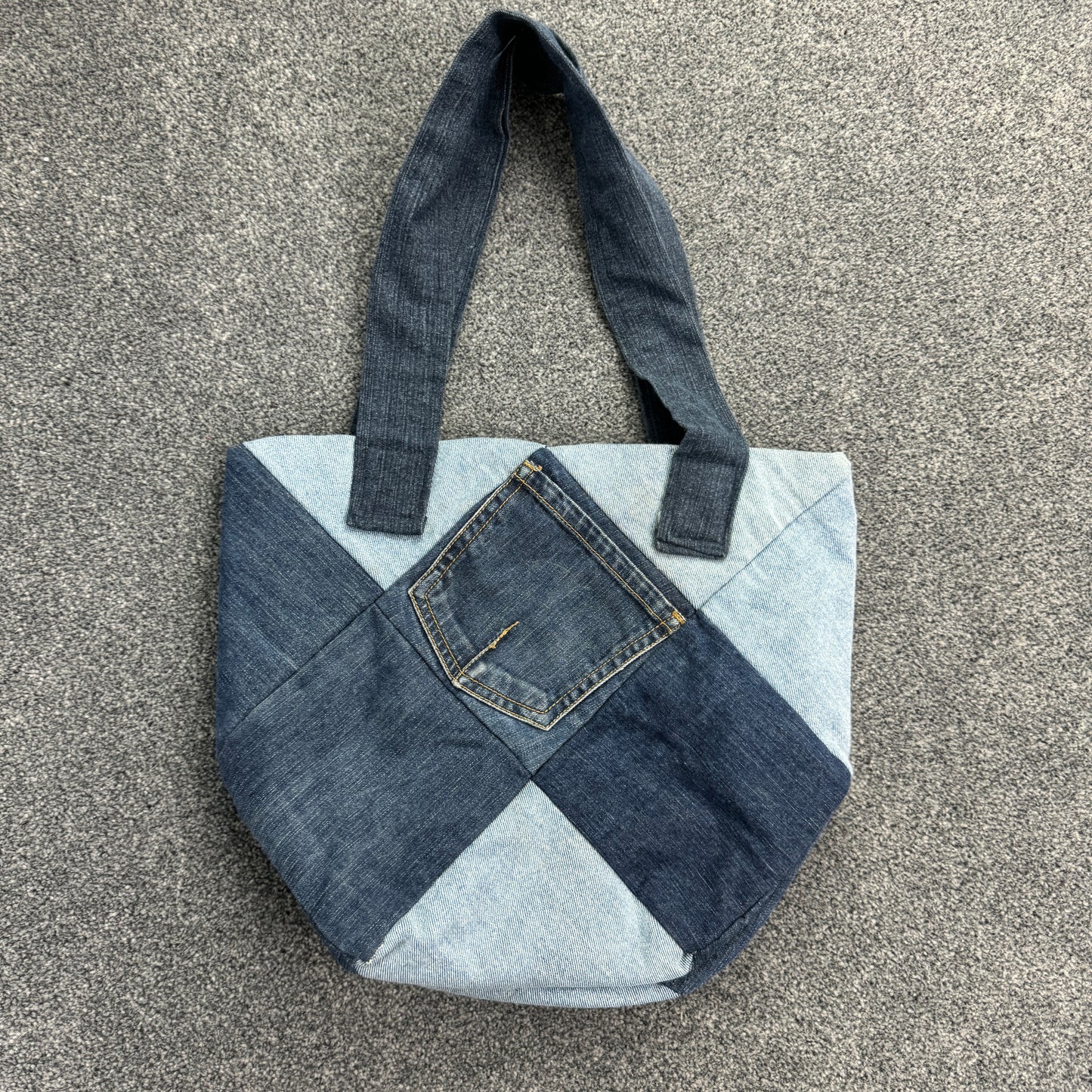 Y2K patchwork denim tote shoulder bag