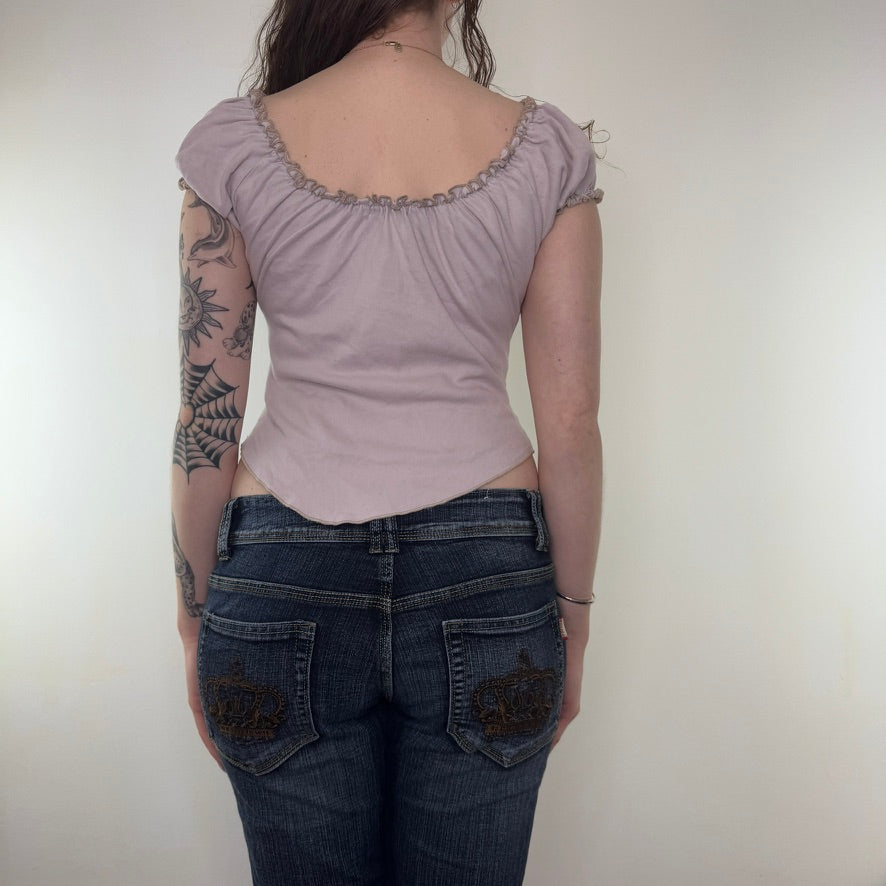 Y2K vintage milkmaid top