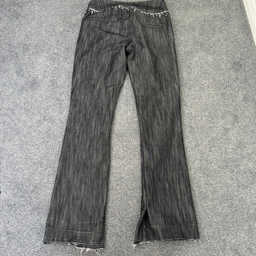 Y2K low rise rhinestone bootcut jeans