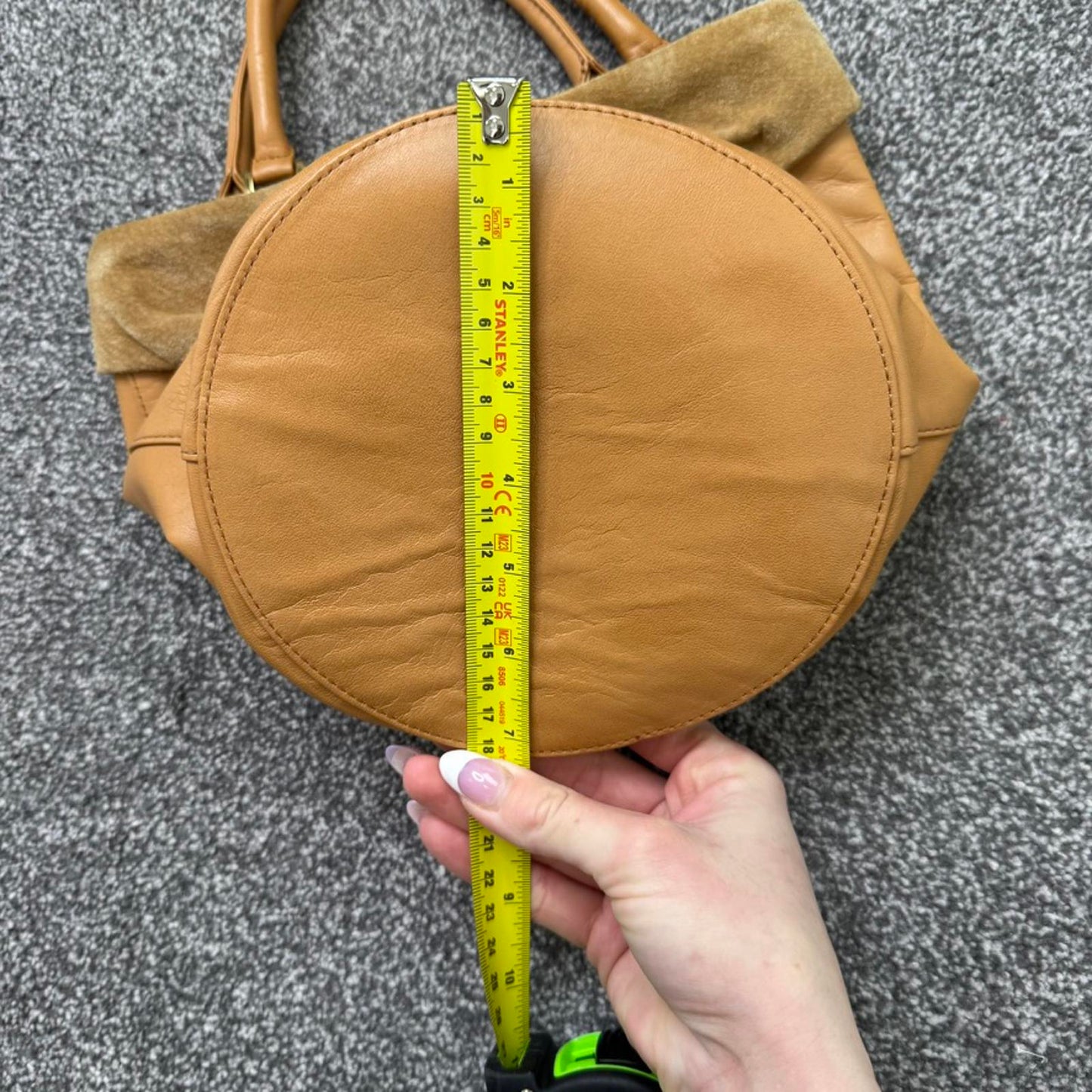 Kitamura Japan genuine leather handbag knot bow soft leather suede small